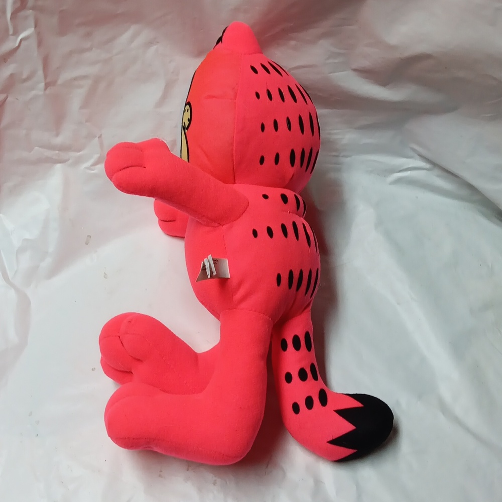 Toy Factory Nickelodeon Neon Red Cartoon Cat Plush Toy Preowned - Picture 3 of 8